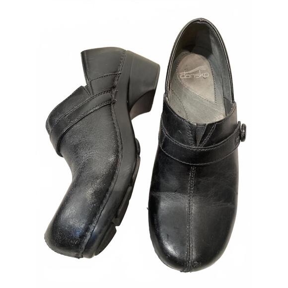 Dansko Leather Clogs Shoes Mules Women's 39 Black Prarie - Picture 2 of 7